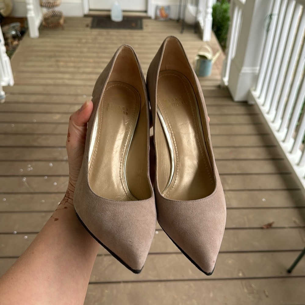 Stuart Weitzman heels grey beige nude
